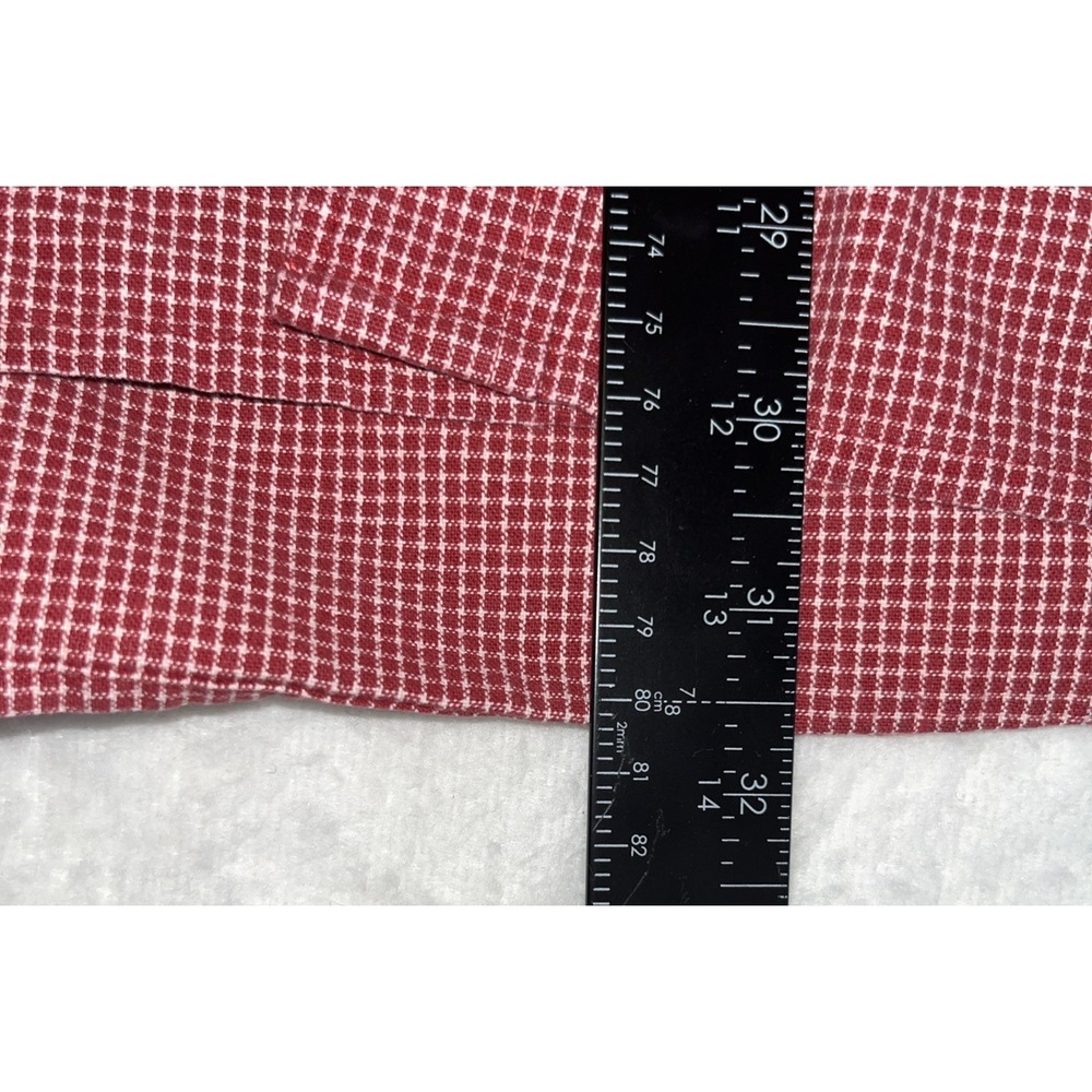 Eddie Bauer Shirt Men's Large Heavy Cottton Red White Gingham Check - Picture 9 of 10